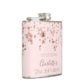 Birthday roos goudroze sterren naam heupfles (Rechts)