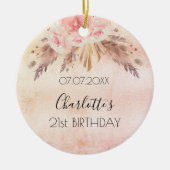 Birthday roos goudsbloesem keramisch ornament (Voorkant)