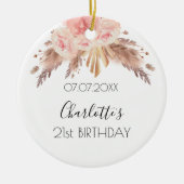 Birthday roos goudsbloesem keramisch ornament (Voorkant)