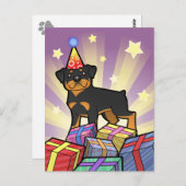 Birthday Rottweiler Briefkaart (Voorkant / Achterkant)