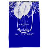 Birthday royal blue glitter ballonnen name medium cadeauzakje (Achterkant)