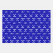 Birthday royal blue name script minimalist inpakpapier vel (Voorkant)