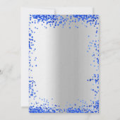 Birthday royal blue zilveren ballonnen luxe kaart (Achterkant)