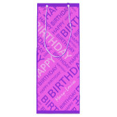 Birthday roze paarse douanenaam wijn cadeautas (Achterkant)