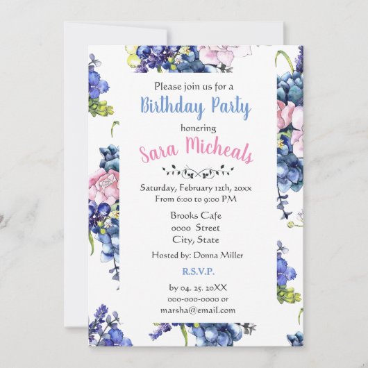 Birthday Rozen Kaart (Voorkant)