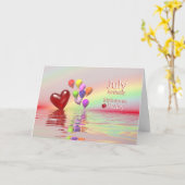 Birthday Ruby Heart Kaart (Gele Bloem)