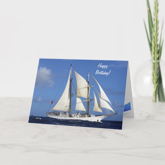 Birthday Sailboat SSV Robert C. Seamans Kaart (Voorkant)