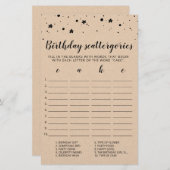Birthday Scattergories editable game (Voorkant / Achterkant)