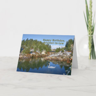 Birthday, schoonbroer, bergmeer, zwaan, auto kaart