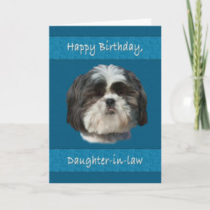 Birthday, schoondochter, Shih Tzu Dog Kaart