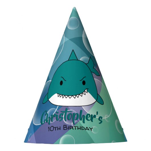 Birthday Shark Personalized Feesthoedjes (Voorkant)