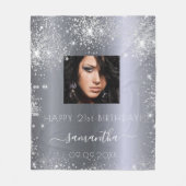 Birthday Silglitter-fotonaamscript Fleece Deken (Voorkant)