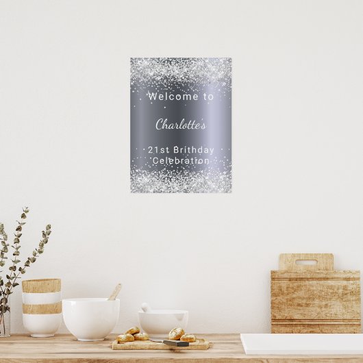 Birthday Silglitter heet welkom Poster (Keuken)