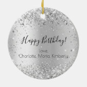 Birthday Silglitter vrienden kerstmis Keramisch Ornament (Achterkant)