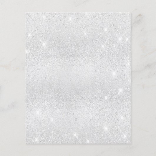 Birthday Silver Blauw Glitter-budgetuitnodiging Flyer (Achterkant)