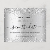Birthday Silver Glitter-budget behalve datum Flyer (Voorkant)