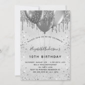 Birthday Silver Glitter sparkles glamoureuze Kaart (Voorkant)