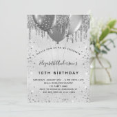 Birthday Silver Glitter sparkles glamoureuze Kaart (Staand voorkant)
