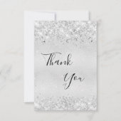Birthday Silver Glitter-stof bedankt (Voorkant)