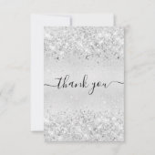 Birthday Silver Glitter-stof bedankt (Voorkant)