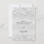 Birthday Silver Glitter-stof bedankt (Achterkant)