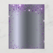 Birthday Silver paarse glitter budget uitnodiging Flyer (Achterkant)