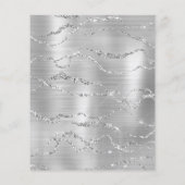 Birthday Silver White elegant budget uitnodiging Flyer (Achterkant)