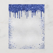 Birthday Silvy Blue-budgetuitnodiging Flyer (Achterkant)