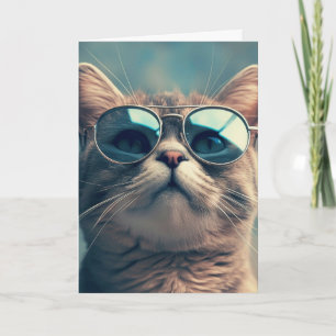 BIRTHDAY SISTER COOL CAT CARTE DE REMERCIEMENT