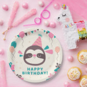 Birthday Sloth Papieren Bordje (Feest)