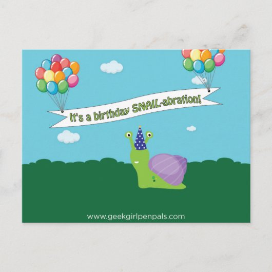Birthday Snail Pun Briefkaart (Voorkant)