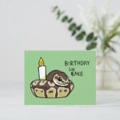 Birthday Snake Cute Ball Python Drawing Postcard Briefkaart (Staand voorkant)