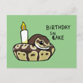 Birthday Snake Cute Ball Python Drawing Postcard Briefkaart (Voorkant)