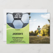 Birthday Soccer Invitations with foto Kaart (Voorkant)