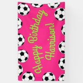 Birthday Sportpartij Roze banner (Verticaal)