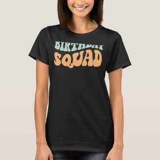 Birthday Squad Retro Groovy T-shirt