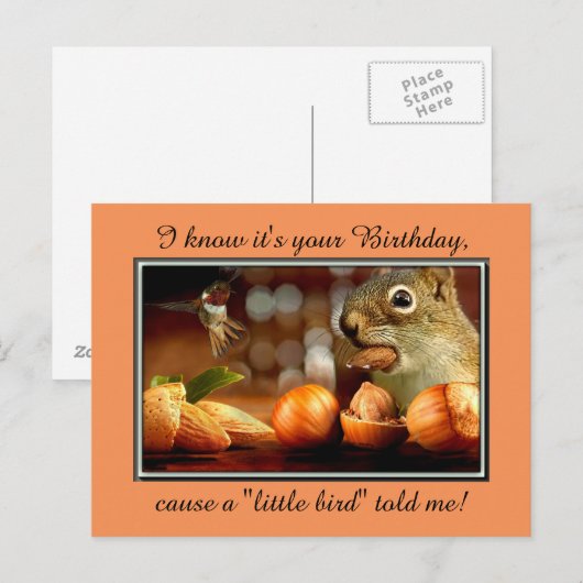 Birthday Squirrel Briefkaart (Voorkant / Achterkant)