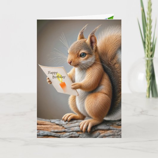 Birthday Squirrel Kaart (Voorkant)