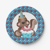 Birthday squirrel party paper bord (Voorkant)