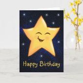 Birthday Star Kaart (Gele Bloem)