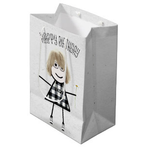 Birthday Stick Girl met Daisy Medium Cadeauzakje