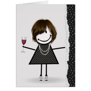 Birthday Stick Girl met wijn en Sneakers