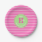 Birthday Stripes Pink ⎮ Witboek Bord (Voorkant)