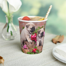 Birthday Sweet Baby Pugs Floral Party