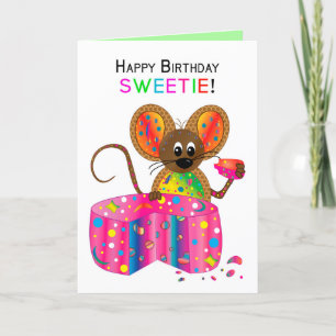 Birthday, Sweetie, Mouse, Kaleidoscoop Collectie Kaart