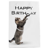 Birthday Tabby Cat Medium Cadeauzakje (Voorkant)