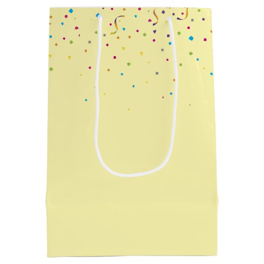 Birthday Tabby Cat met Confetti Medium Cadeauzakje (Achterkant)