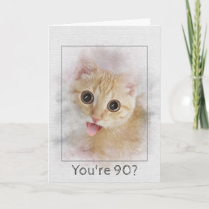 Birthday tabby kitten kaart