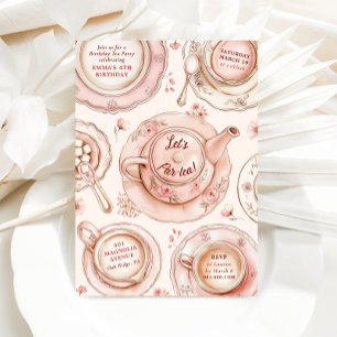 Birthday Tea Party Invitation Kaart