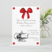 Birthday Tea Party Invitation Kaart (Staand voorkant)